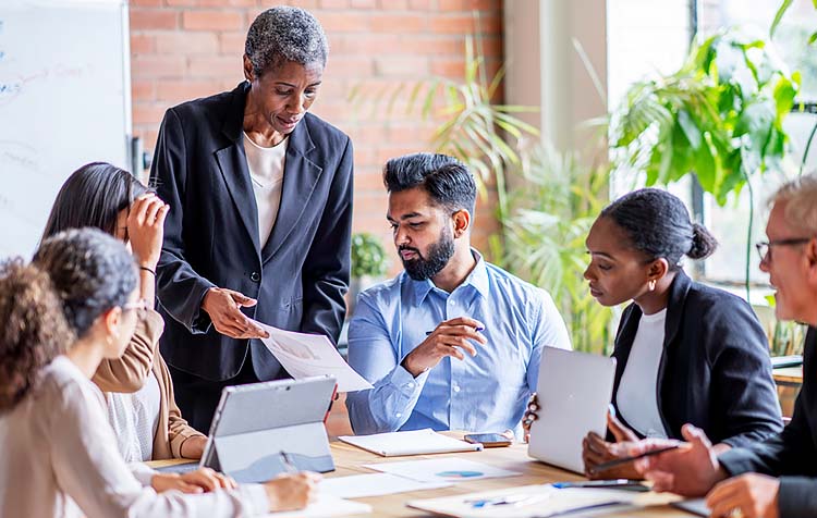 Business coming together to set big goals