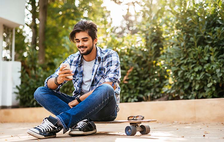 Family walking with child